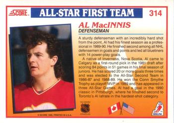 1990-91 Score American #314 Al MacInnis Back