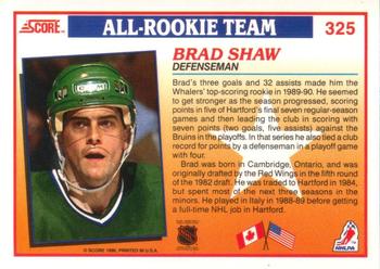 1990-91 Score American #325 Brad Shaw Back