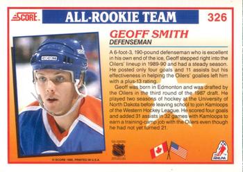 1990-91 Score American #326 Geoff Smith Back