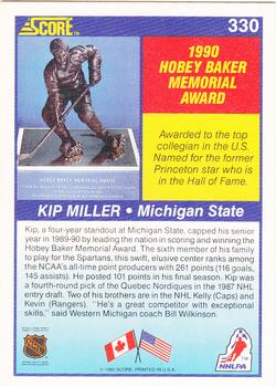 1990-91 Score American #330 Kip Miller Back
