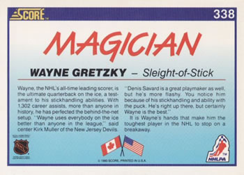 1990-91 Score American #338 Wayne Gretzky Back