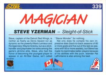 1990-91 Score American #339 Steve Yzerman Back