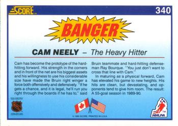 1990-91 Score American #340 Cam Neely Back