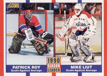 1990-91 Score American #354 Patrick Roy / Mike Liut Front