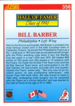1990-91 Score American #356 Bill Barber Back