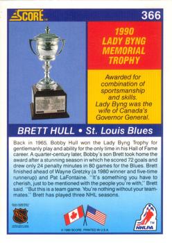 1990-91 Score American #366 Brett Hull Back