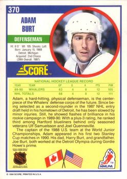1990-91 Score American #370 Adam Burt Back