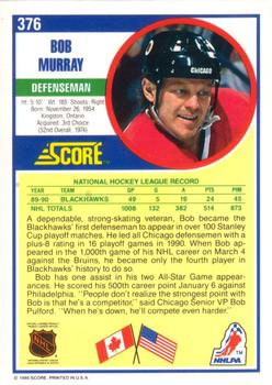 1990-91 Score American #376 Bob Murray Back