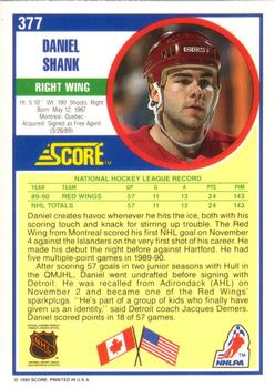 1990-91 Score American #377 Daniel Shank Back