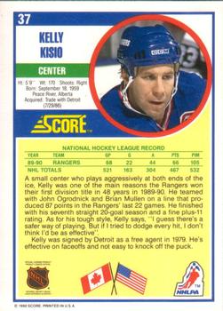 1990-91 Score American #37 Kelly Kisio Back