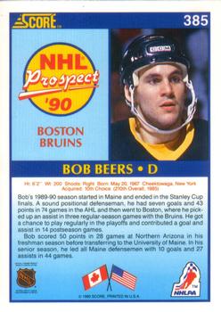 1990-91 Score American #385 Bob Beers Back