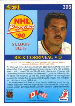 1990-91 Score American #396 Rick Corriveau Back