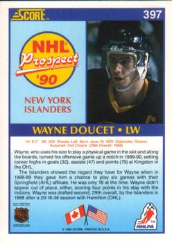 1990-91 Score American #397 Wayne Doucet Back