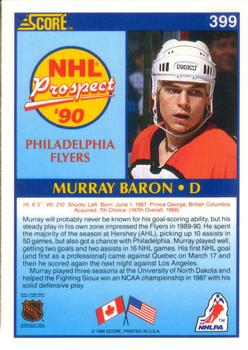 1990-91 Score American #399 Murray Baron Back