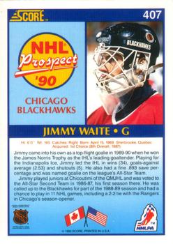 1990-91 Score American #407 Jimmy Waite Back