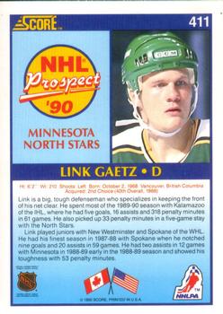 1990-91 Score American #411 Link Gaetz Back
