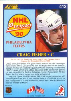 1990-91 Score American #412 Craig Fisher Back