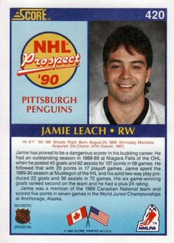 1990-91 Score American #420 Jamie Leach Back