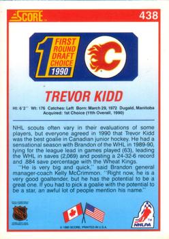 1990-91 Score American #438 Trevor Kidd Back