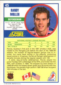 1990-91 Score American #45 Randy Moller Back