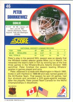 1990-91 Score American #46 Peter Sidorkiewicz Back
