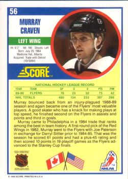 1990-91 Score American #56 Murray Craven Back