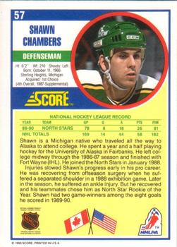 1990-91 Score American #57 Shawn Chambers Back