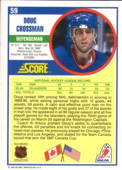 1990-91 Score American #59 Doug Crossman Back