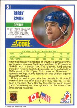 1990-91 Score American #61 Bobby Smith Back