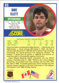 1990-91 Score American #65 Dave Ellett Back