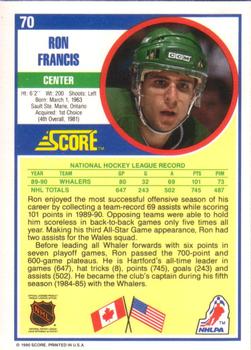 1990-91 Score American #70 Ron Francis Back
