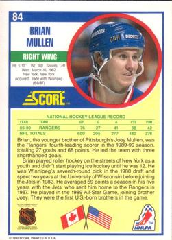 1990-91 Score American #84 Brian Mullen Back