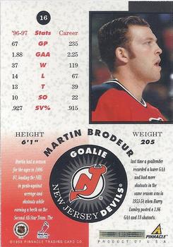 1997-98 Pinnacle Mint Collection - Gold Team #16 Martin Brodeur Back