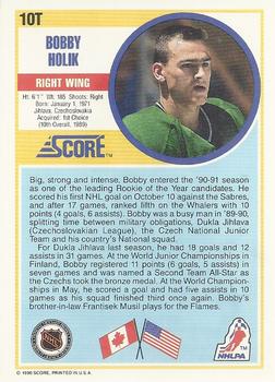 1990-91 Score Rookie and Traded #10T Bobby Holik Back