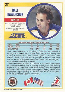 1990-91 Score Rookie and Traded #2T Dale Hawerchuk Back