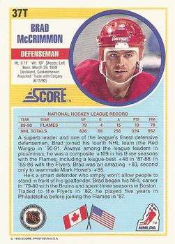 1990-91 Score Rookie and Traded #37T Brad McCrimmon Back