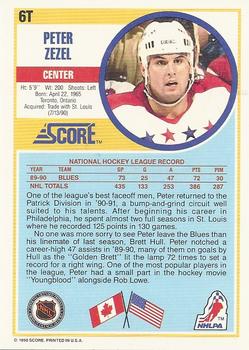 1990-91 Score Rookie and Traded #6T Peter Zezel Back