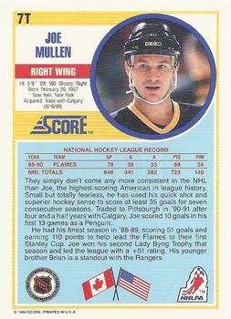 1990-91 Score Rookie and Traded #7T Joe Mullen Back