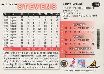 1997-98 Score - Artist's Proofs #159 Kevin Stevens Back