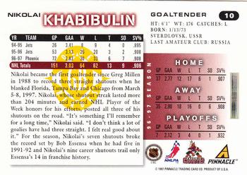 1997-98 Score - Golden Blades #10 Nikolai Khabibulin Back