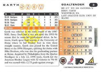 1997-98 Score - Golden Blades #3 Garth Snow Back