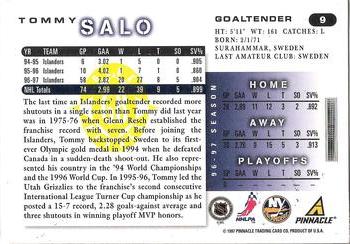 1997-98 Score - Golden Blades #9 Tommy Salo Back