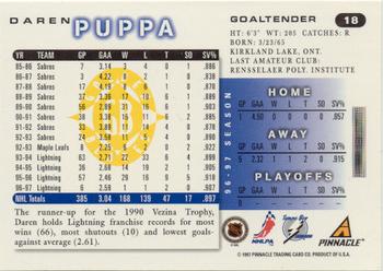 1997-98 Score - Golden Blades #18 Daren Puppa Back