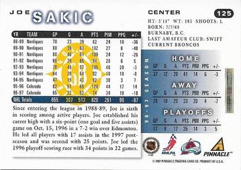 1997-98 Score - Golden Blades #125 Joe Sakic Back