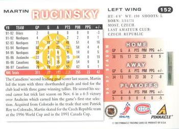 1997-98 Score - Golden Blades #152 Martin Rucinsky Back