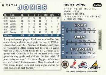 1997-98 Score Colorado Avalanche #9 Keith Jones Back