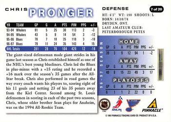 1997-98 Score St. Louis Blues #7 Chris Pronger Back