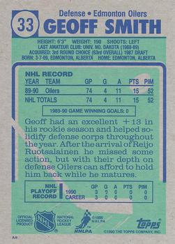 1990-91 Topps #33 Geoff Smith Back