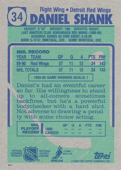 1990-91 Topps #34 Daniel Shank Back