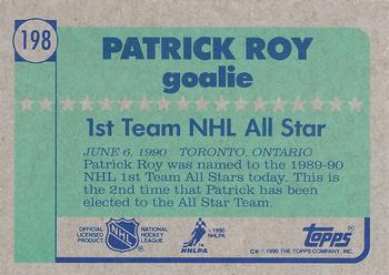 1990-91 Topps #198 Patrick Roy Back